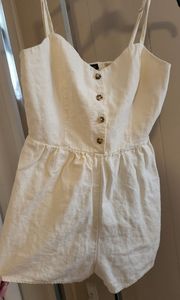 Cream short romper with sweetheart neckline, size small